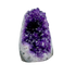 AAA polished amethyst geode from Artigas, Uruguay, deep violet druzy crystal face on a cut standing base