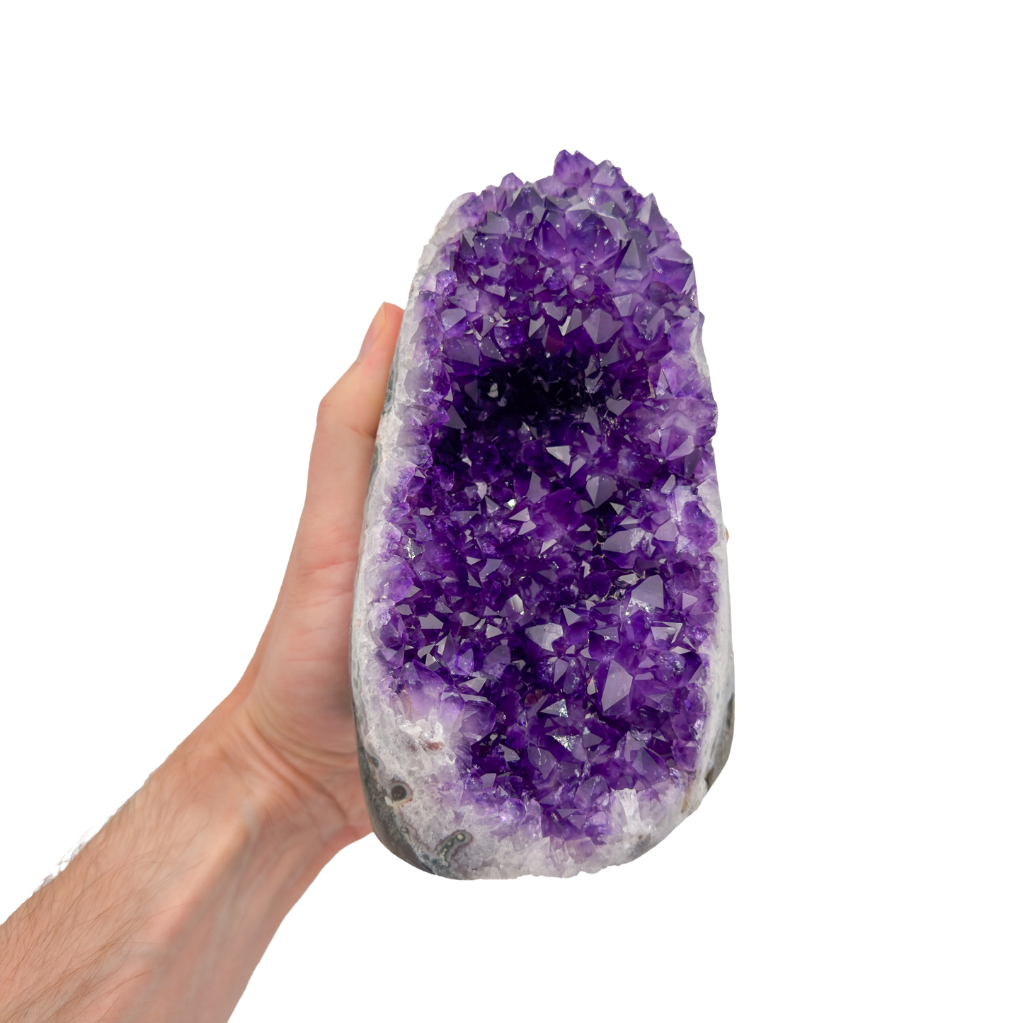 AAA amethyst polished geode from Uruguay, alternate view