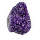 AAA polished amethyst geode from Artigas, Uruguay, deep violet druzy crystal face on a cut standing base