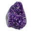AAA polished amethyst geode from Artigas, Uruguay, deep violet druzy crystal face on a cut standing base