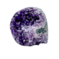 AAA polished amethyst geode from Artigas, Uruguay, deep violet druzy crystal face on a cut standing base