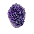 AAA polished amethyst geode from Artigas, Uruguay, deep violet druzy crystal face on a cut standing base
