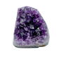 AAA polished amethyst geode from Artigas, Uruguay, deep violet druzy crystal face on a cut standing base