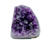 AAA polished amethyst geode from Artigas, Uruguay, deep violet druzy crystal face on a cut standing base