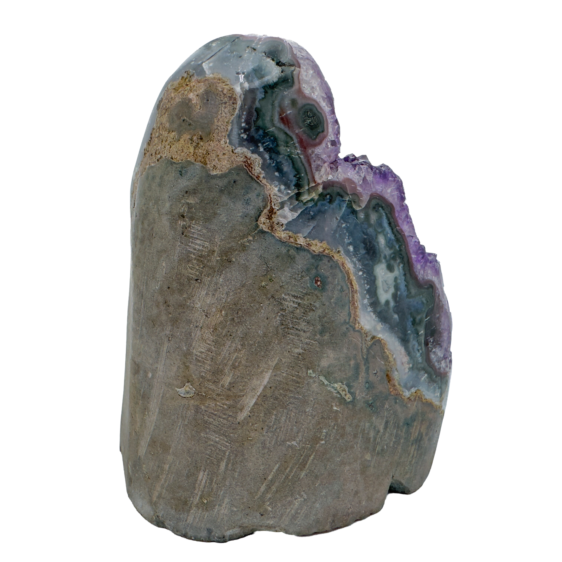 AAA amethyst polished geode from Uruguay, alternate view