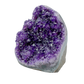 AAA polished amethyst geode from Artigas, Uruguay, deep violet druzy crystal face on a cut standing base