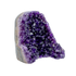 AAA polished amethyst geode from Artigas, Uruguay, deep violet druzy crystal face on a cut standing base