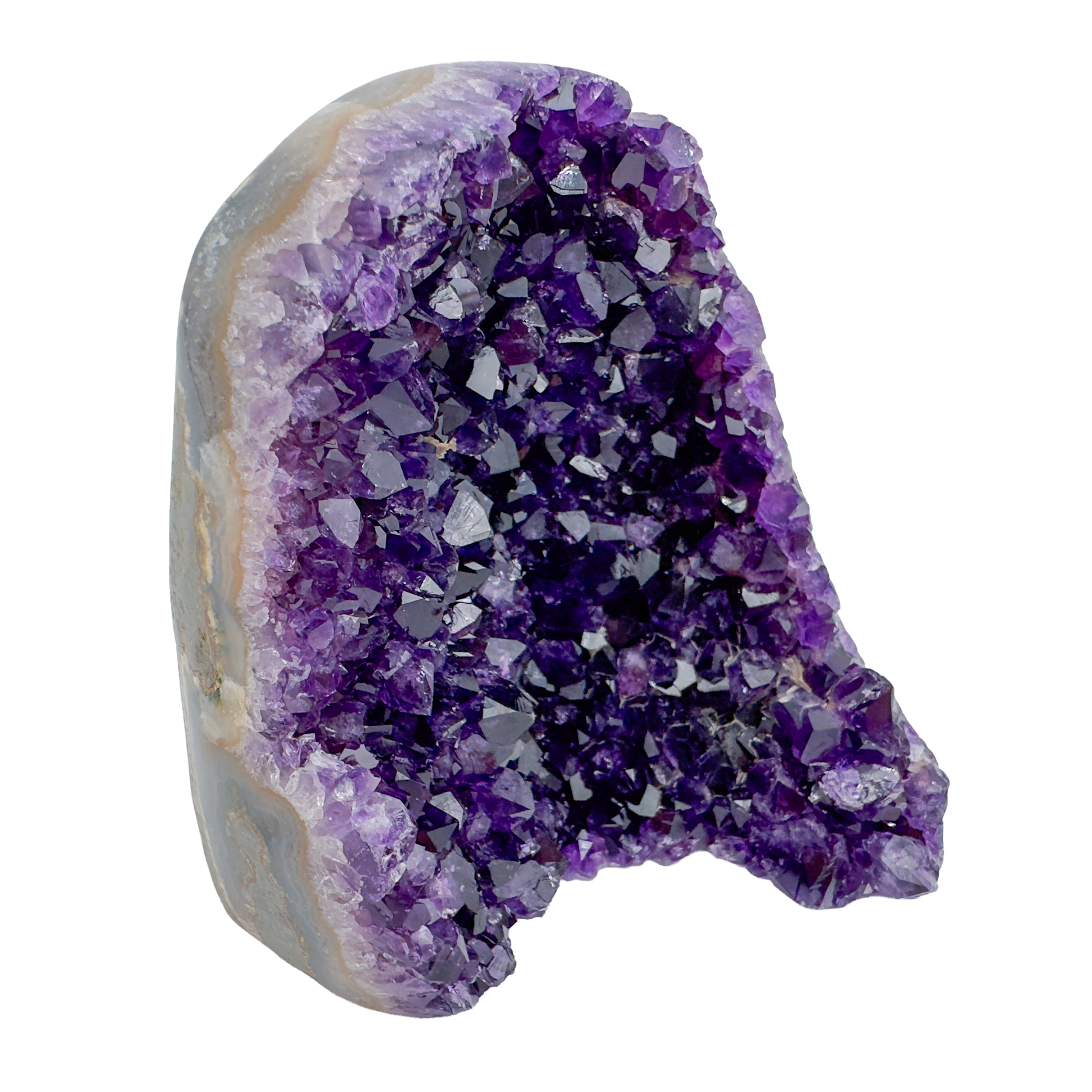 AAA amethyst polished geode from Uruguay, alternate view
