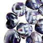 Edge view of Amethyst polished heart, kept close for Stress Relief and Sleep, showing translucent edges.