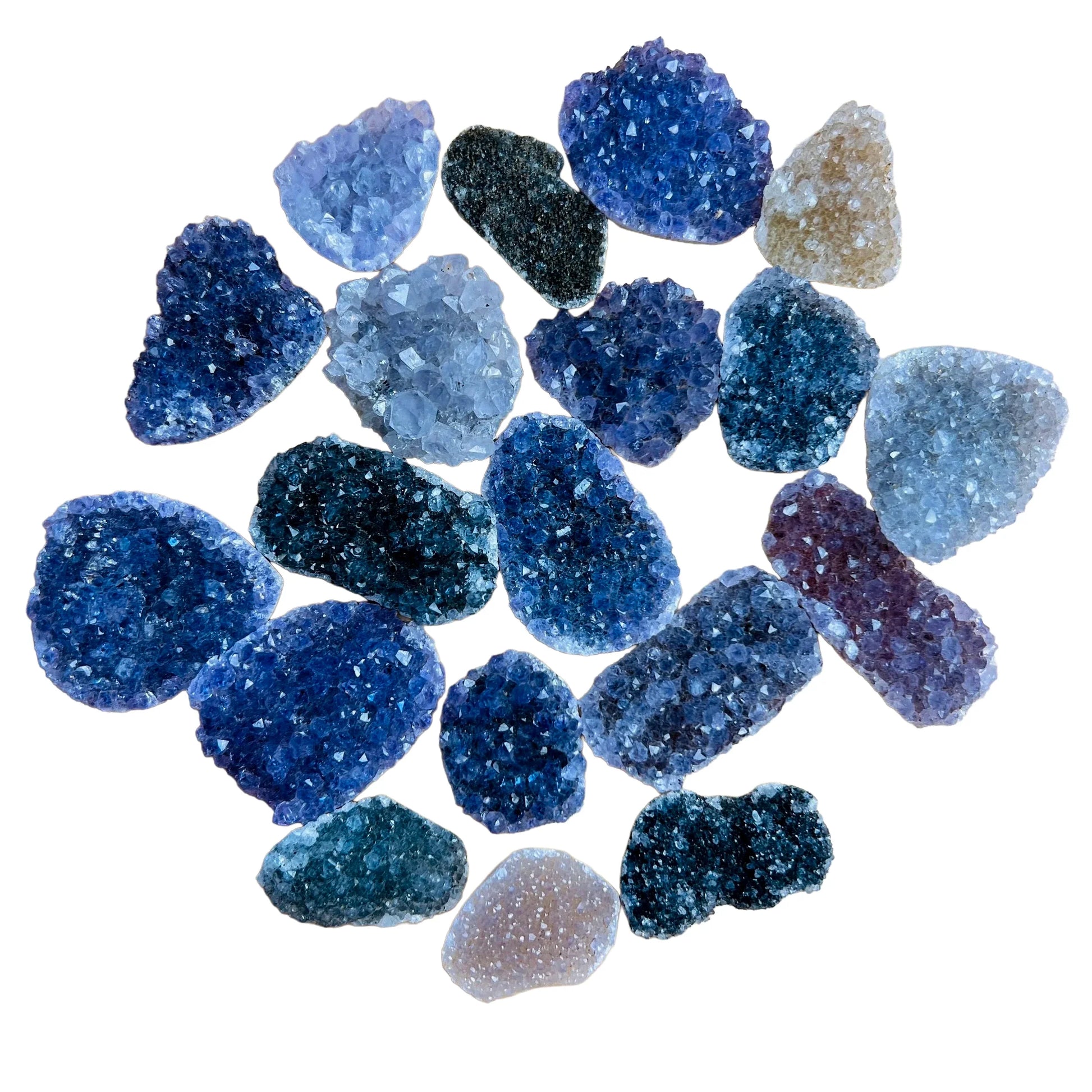 Magnified detail of Grade A Amethyst raw cabochon, from Uruguay, showing natural color depth.