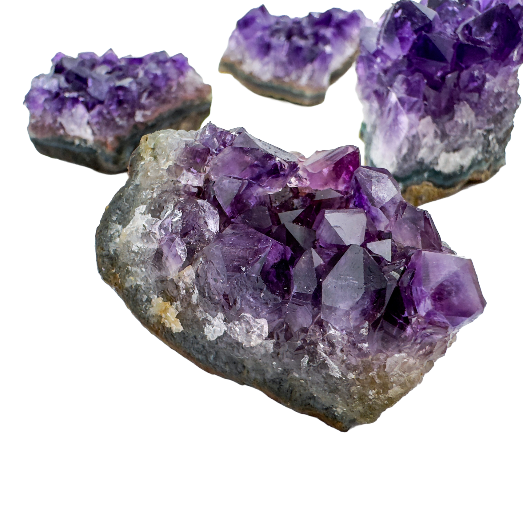 Hand-finished AAA Amethyst raw clusters from Artigas, Grade AAA pieces for anxiety relief and spiritual focus