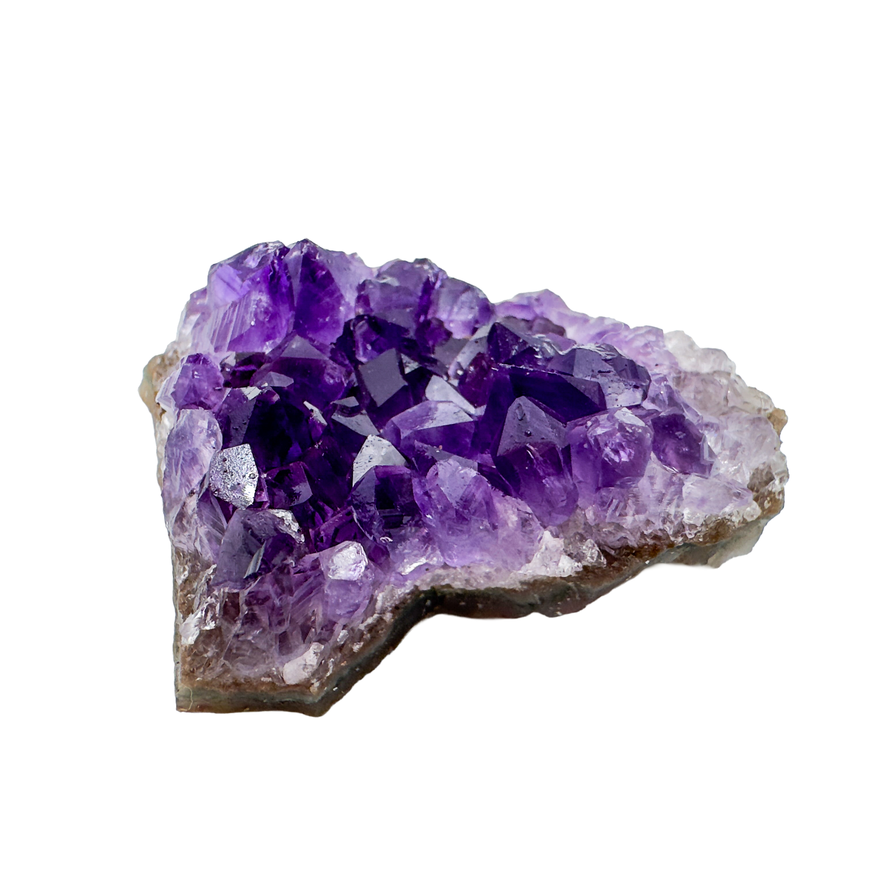 Close grouping of raw Amethyst geode clusters from Artigas, Uruguay, ideal for intuition work and bedside calm