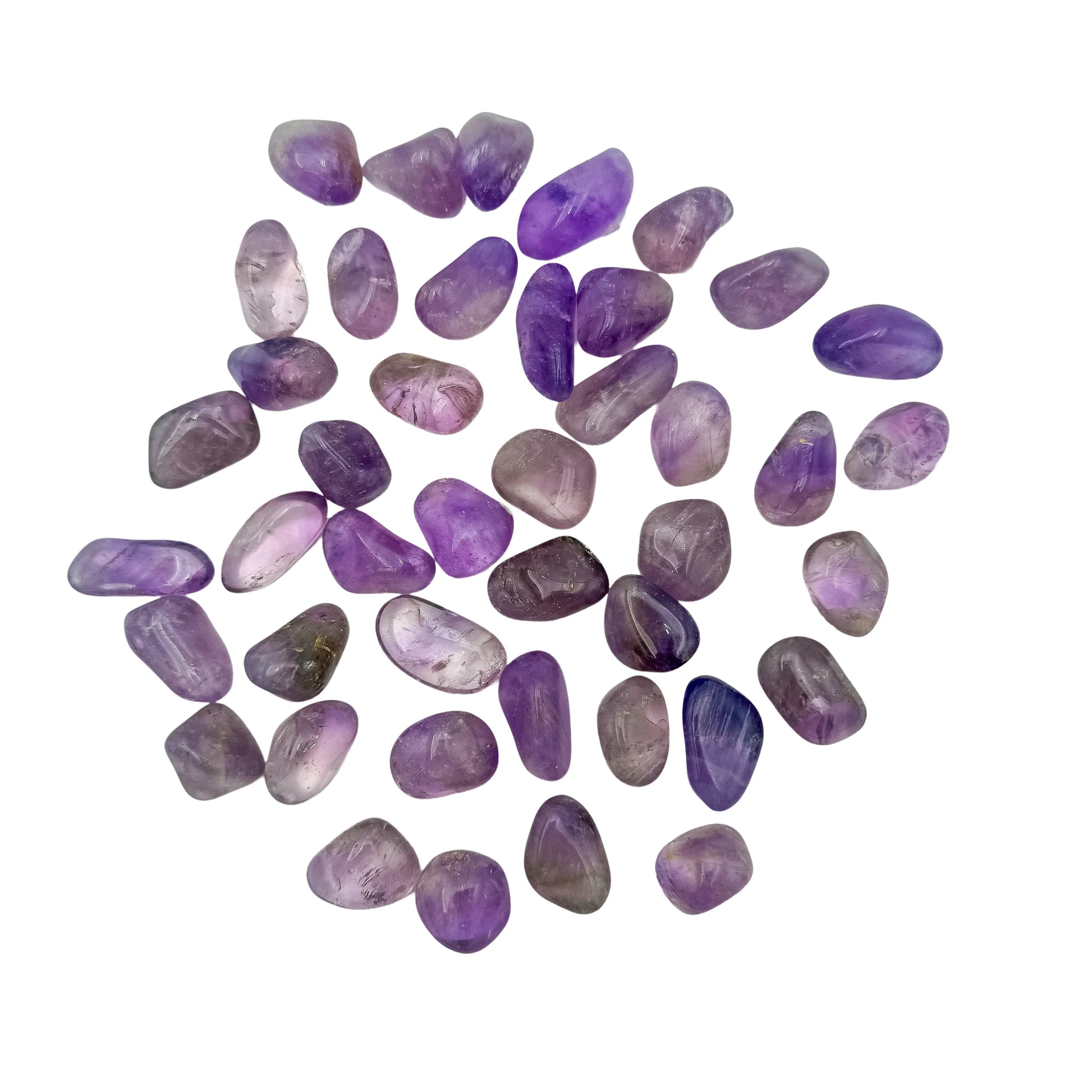 Tight crop on a single Brazilian Amethyst tumble, untreated and undyed
