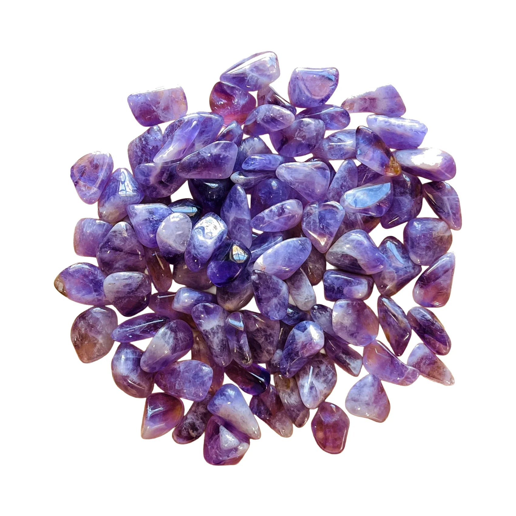 Tumbled Amethyst Crystals to support Intuition, Meditation & Sleep — purple polished, hand-selected AA directly from Madagascar