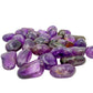 Close detail on AAA Ametrine where amethyst purple meets citrine gold in one crystal