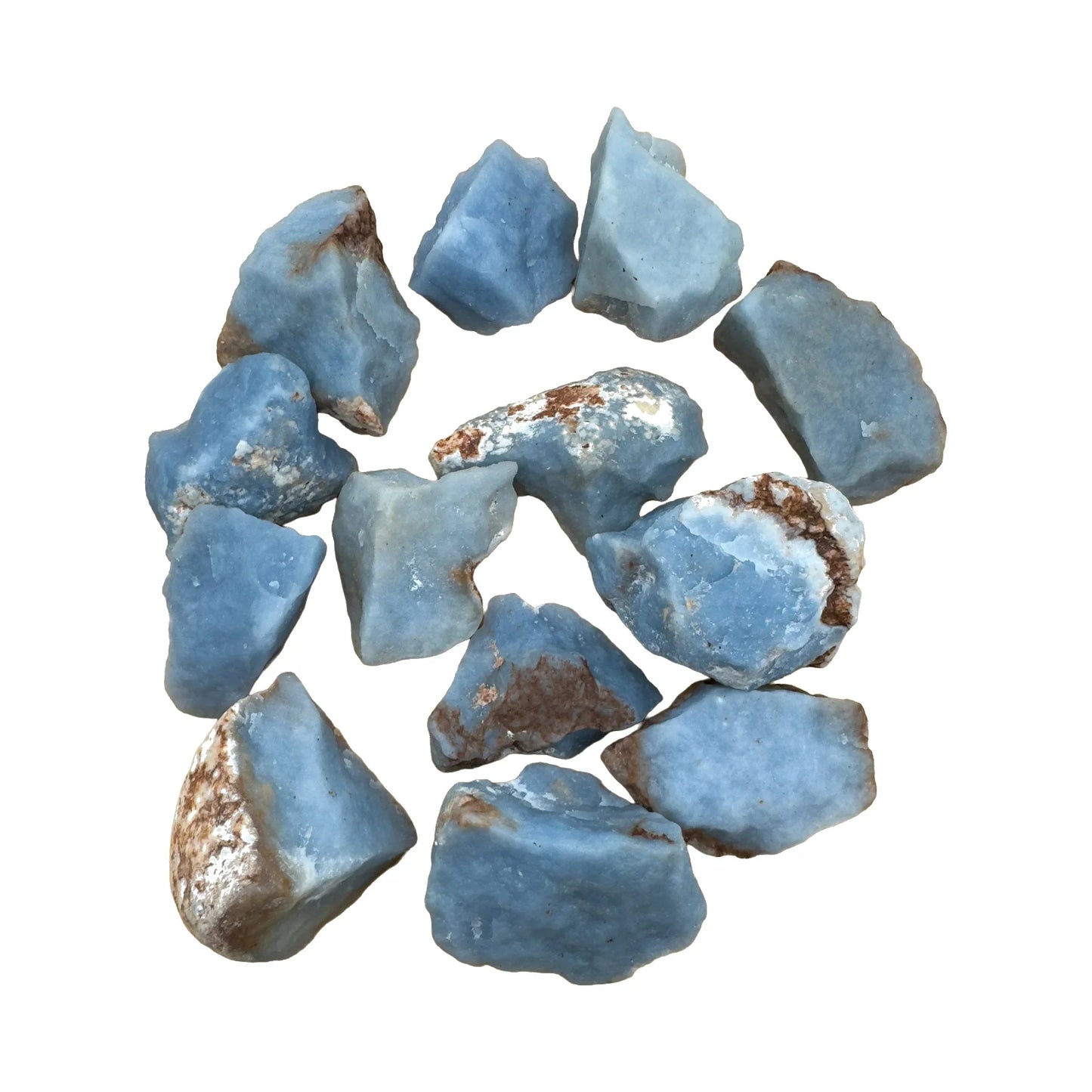 Raw Angelite Crystals for Communication, Emotional Healing & Intuition — blue rough natural, hand-selected A from Peru