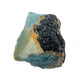 Detail view of A Grade Aquamarine raw crystal with Black Tourmaline from Namibia
