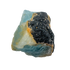 Detail view of A Grade Aquamarine raw crystal with Black Tourmaline from Namibia