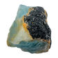 Detail view of A Grade Aquamarine raw crystal with Black Tourmaline from Namibia