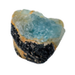 Detail view of A Grade Aquamarine raw crystal with Black Tourmaline from Namibia