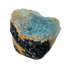Detail view of A Grade Aquamarine raw crystal with Black Tourmaline from Namibia