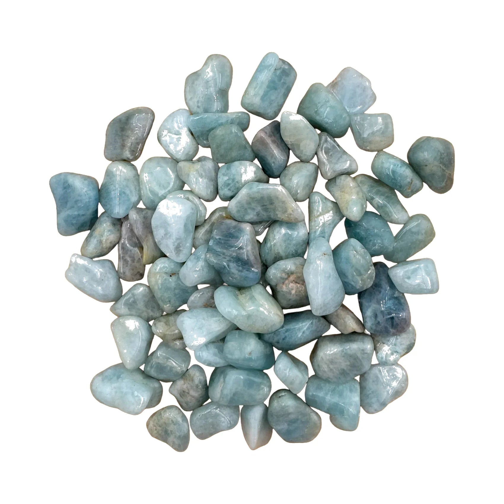 Aquamarine Tumble Crystals for Confidence, Emotional Healing & Love — blue natural, hand-selected A from Brazil