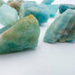 Scale reference of a single Aquamarine raw stone Brazil-sourced, sourced from Brazil.