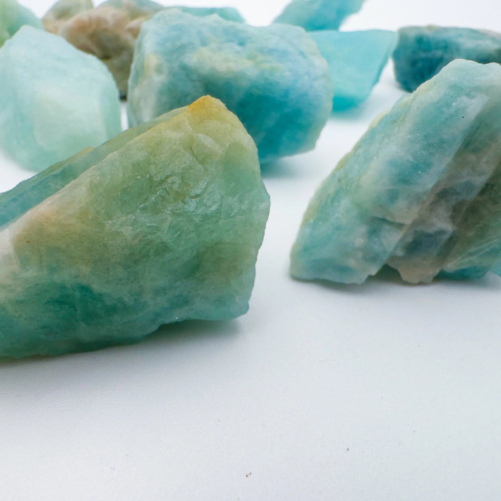 Scale reference of a single Aquamarine raw stone Brazil-sourced, sourced from Brazil.