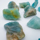 Looking down on Aquamarine raw stone, traditionally used for Stress Relief, from Brazil.