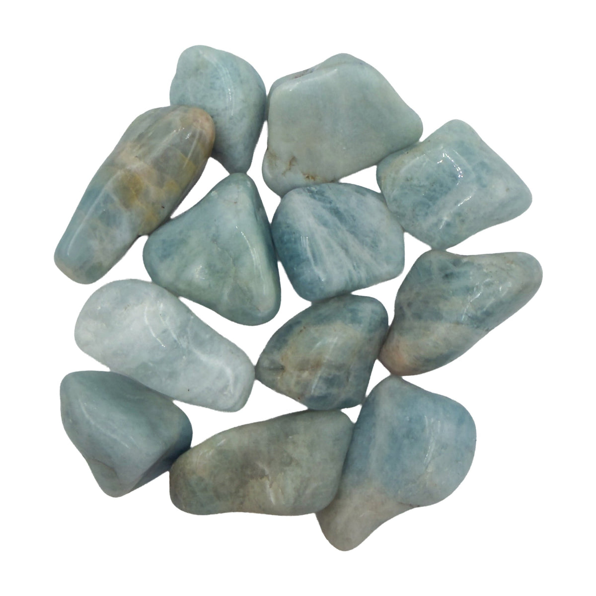 Second view of Aquamarine Tumble Stones, A grade, 1 to 1.50 inch, from Minas Gerais, Brazil
