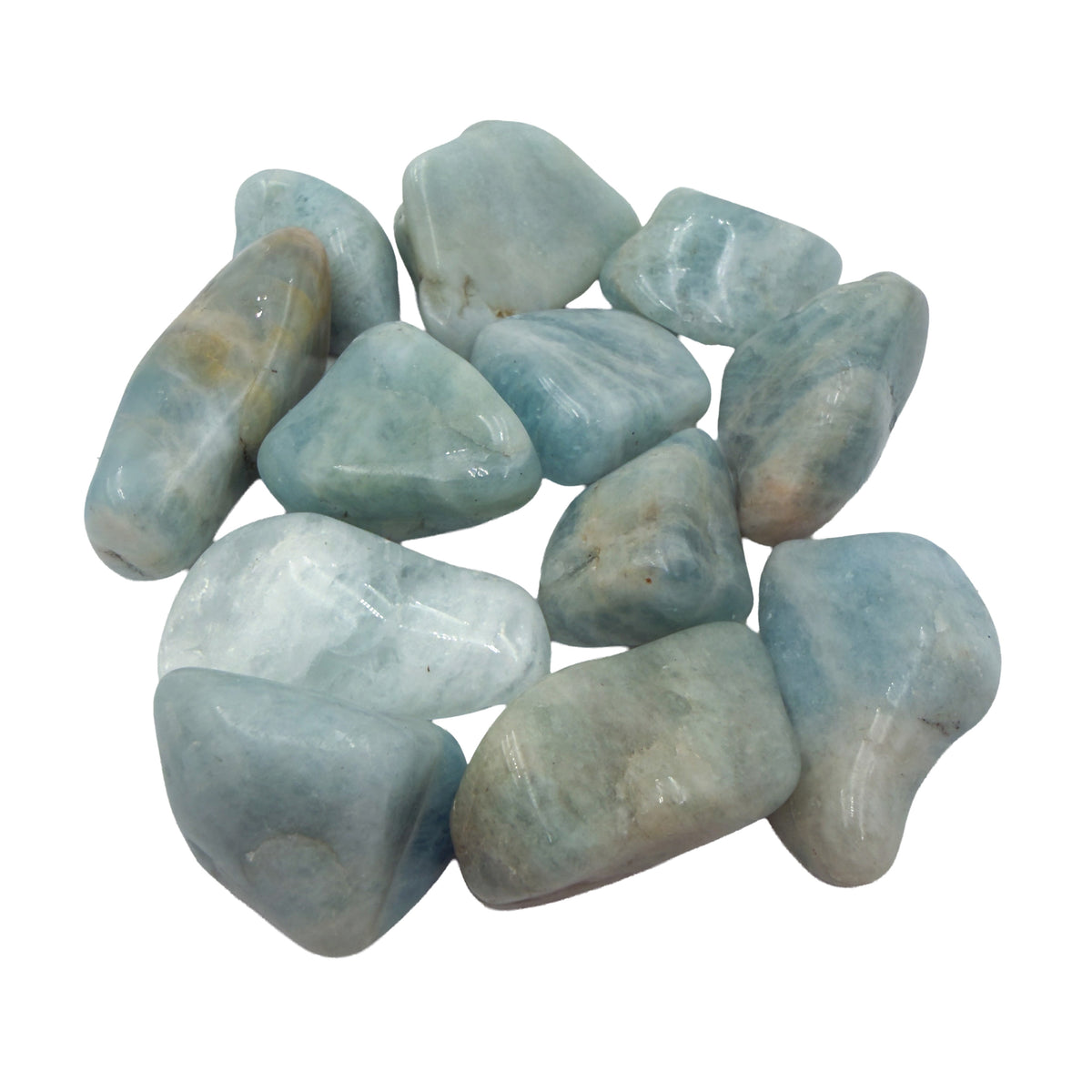 Third view of Aquamarine Tumble Stones, A grade, 1 to 1.50 inch, from Minas Gerais, Brazil