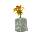 Green aventurine crystal vase in sage green stone with mica shimmer, A grade, Minas Gerais Brazil, view 1