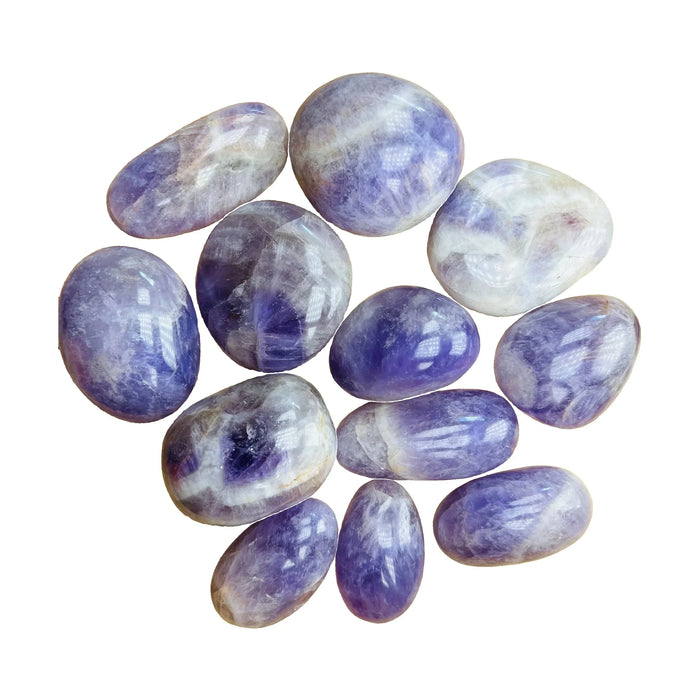 Banded Amethyst Palm Stones traditionally associated with Intuition, Meditation & Sleep — purple polished, A directly from Madagascar