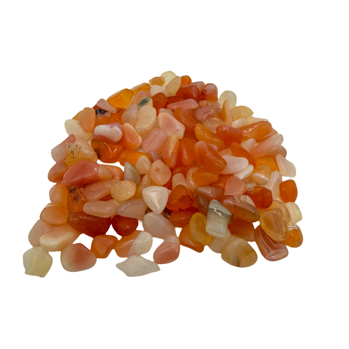 Banded Carnelian Polished Crystal Chips, A grade, Francistown, Botswana, 0.25 to 0.50 inch, photo 7