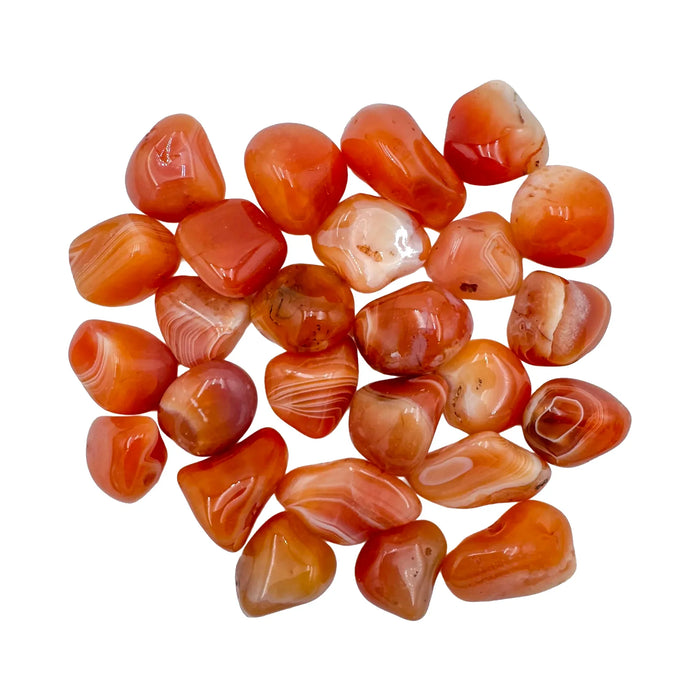 Tumbled Banded Carnelian Crystals for Confidence, Creativity & Energy — beginner-friendly orange polished, AA grade from Botswana