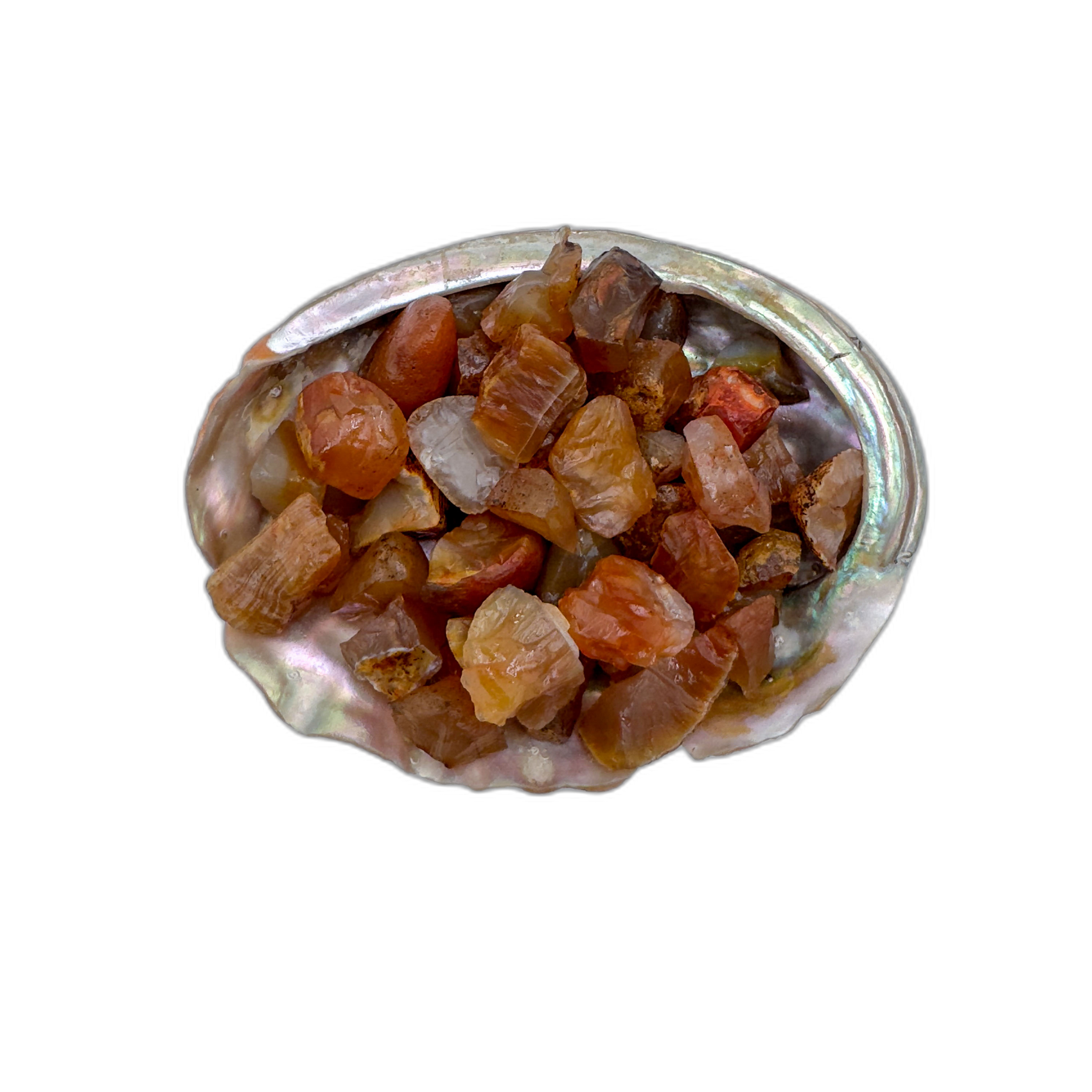 Carnelian raw stones 5-10 grams Rio Grande do Sul Brazil bulk A grade in abalone shell