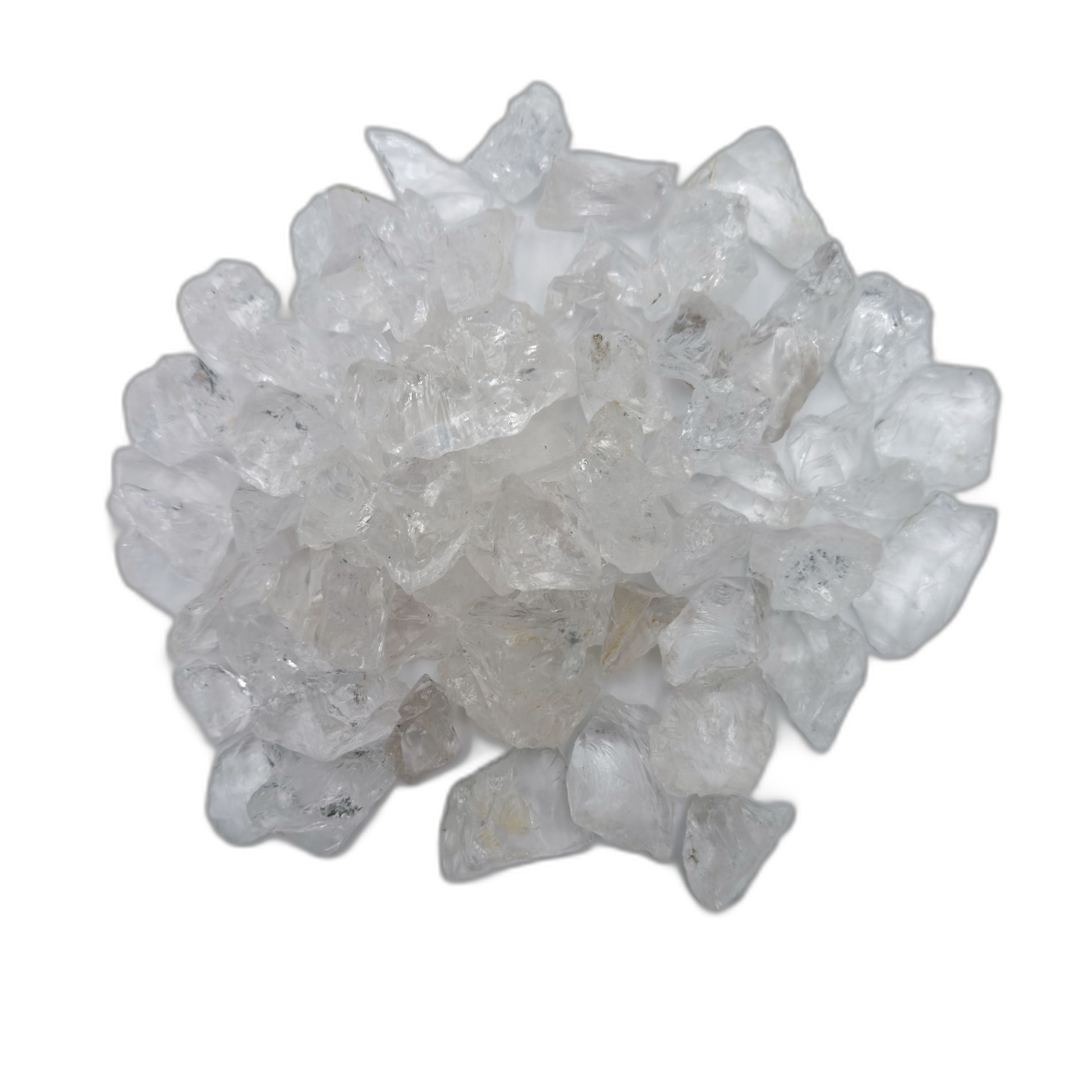 Detail shot showing Clear Quartz raw stone, from Minas Gerais, Brazil, linked to Manifestation and Cleansing.
