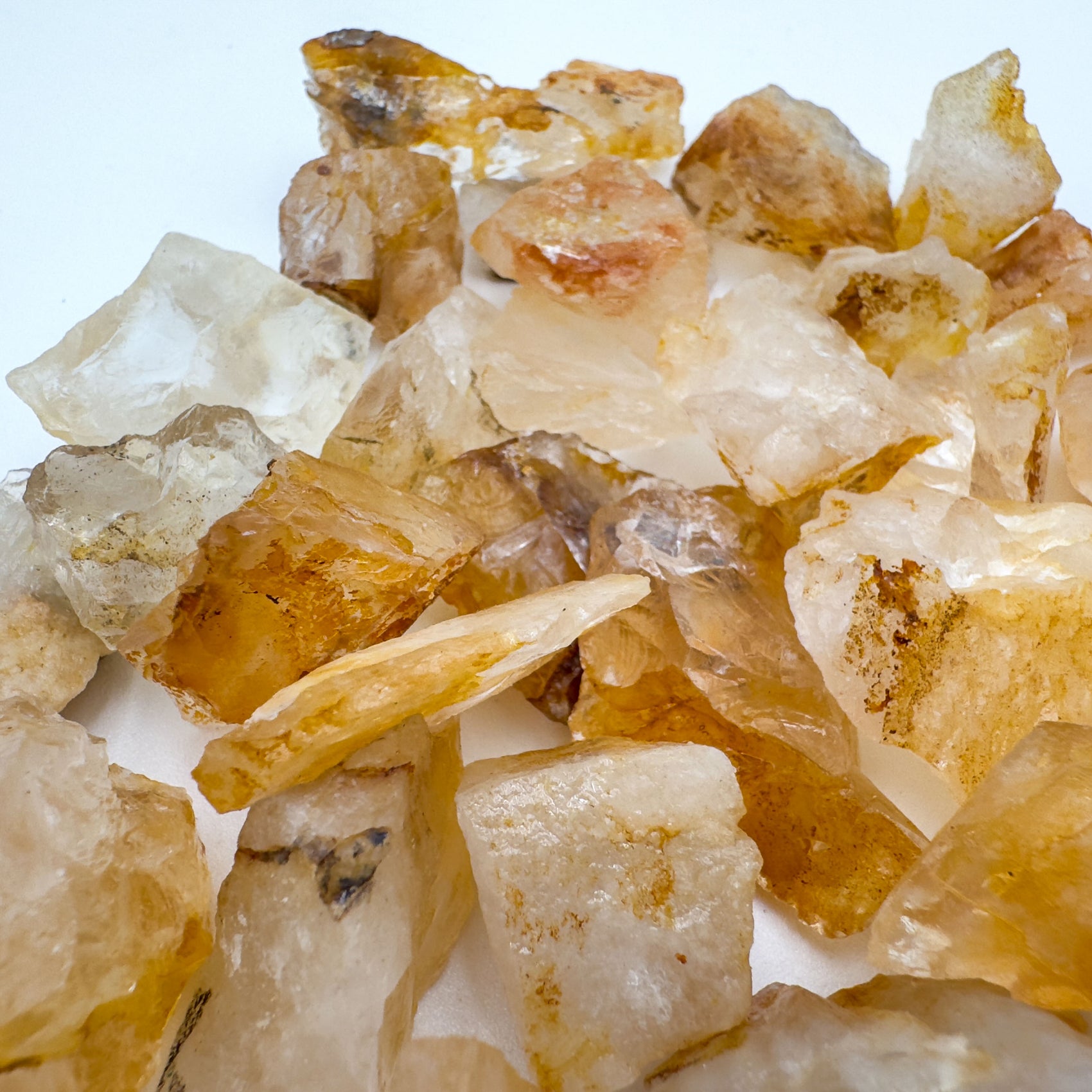 Bird's-eye view of Grade AA Golden Healer raw stone, carried for Confidence, sourced from Brazil.