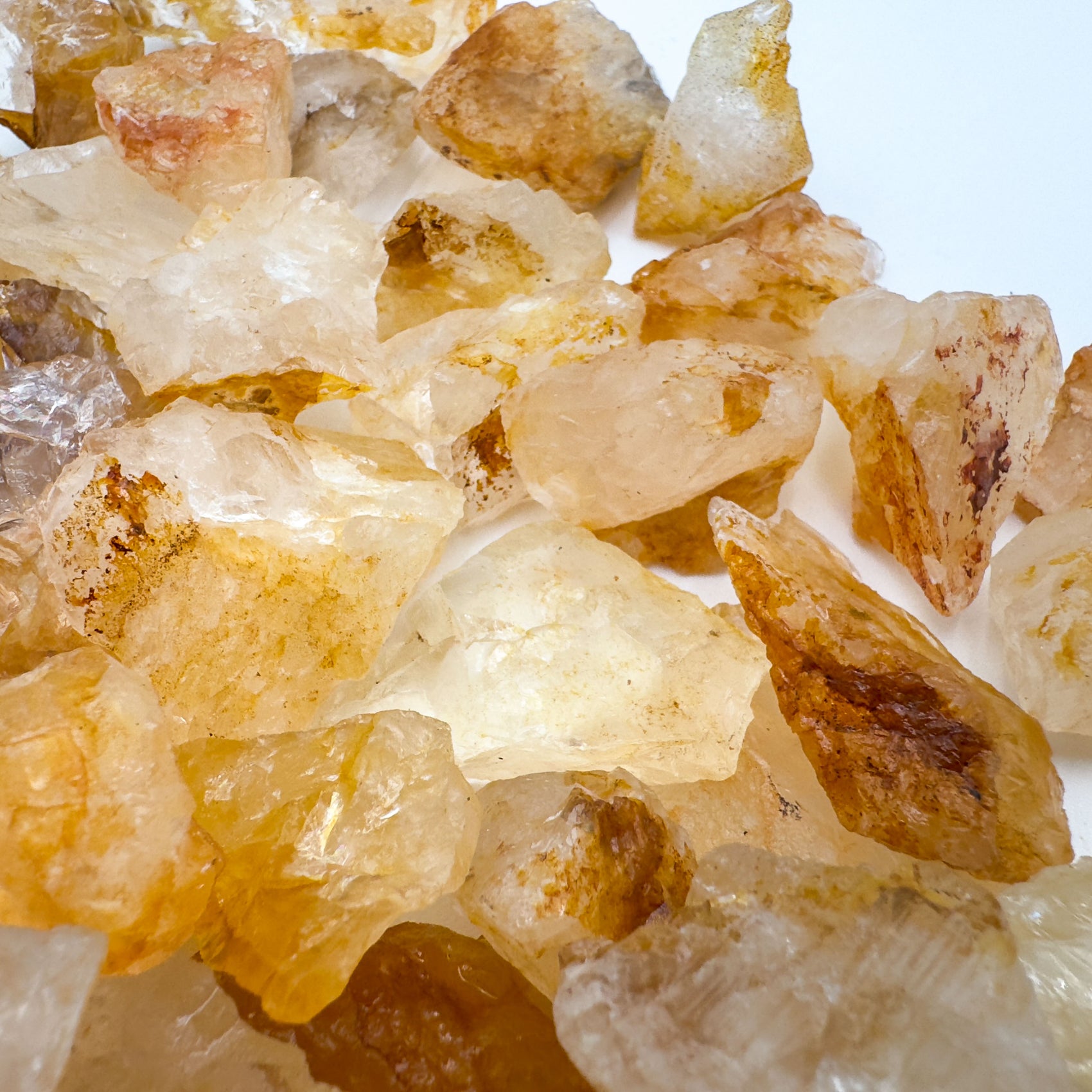 Golden Healer Quartz raw crystals Brazil AA grade detail