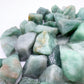 Profile shot of Green Aventurine raw stone, sourced from Minas Gerais, Brazil.