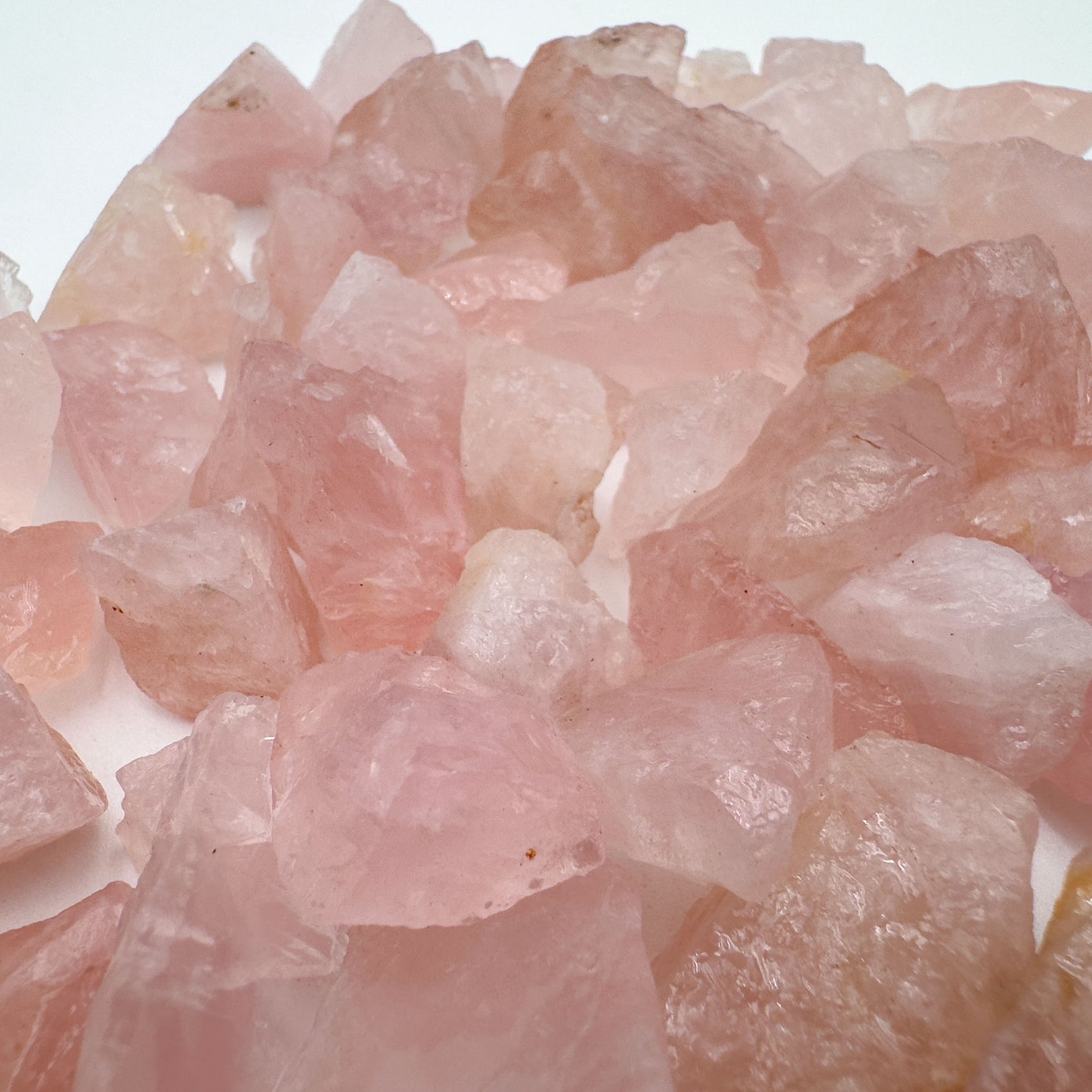 Rose Quartz raw stones Brazil AA grade detail