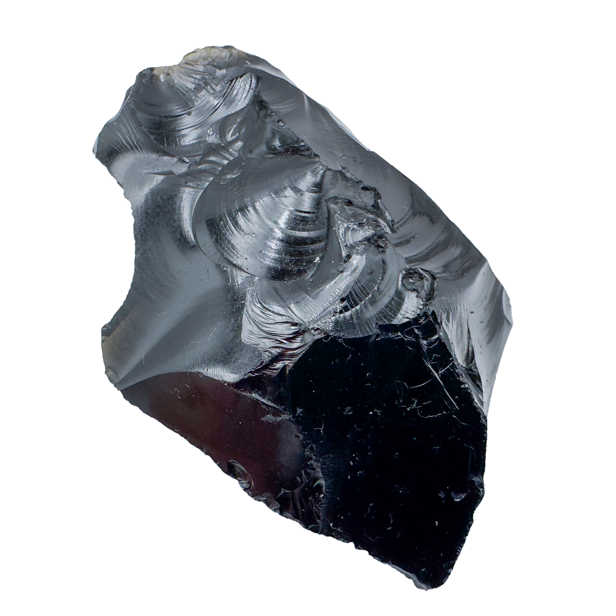 Detail view of AA Grade Black Obsidian raw stone from Argentina