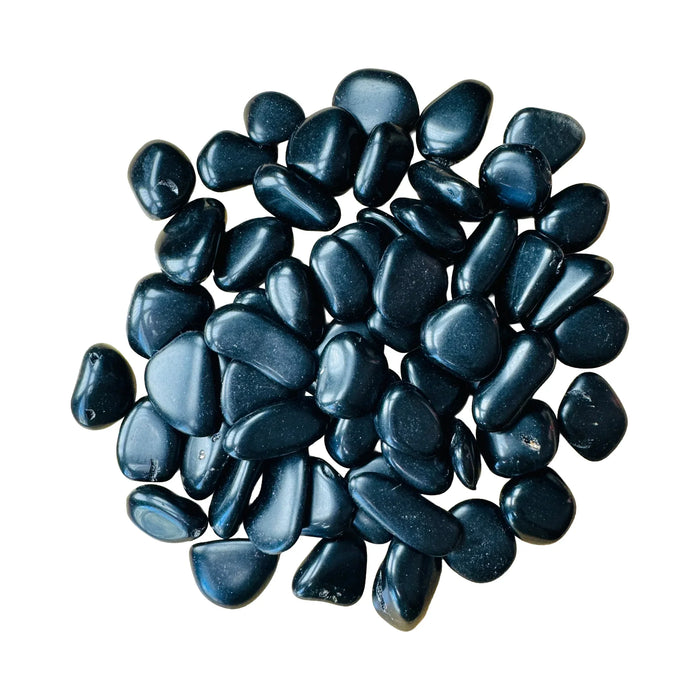 Black Obsidian Tumbled Stones for Cleansing, Emotional Healing & Grounding — black polished, AA grade from Argentina