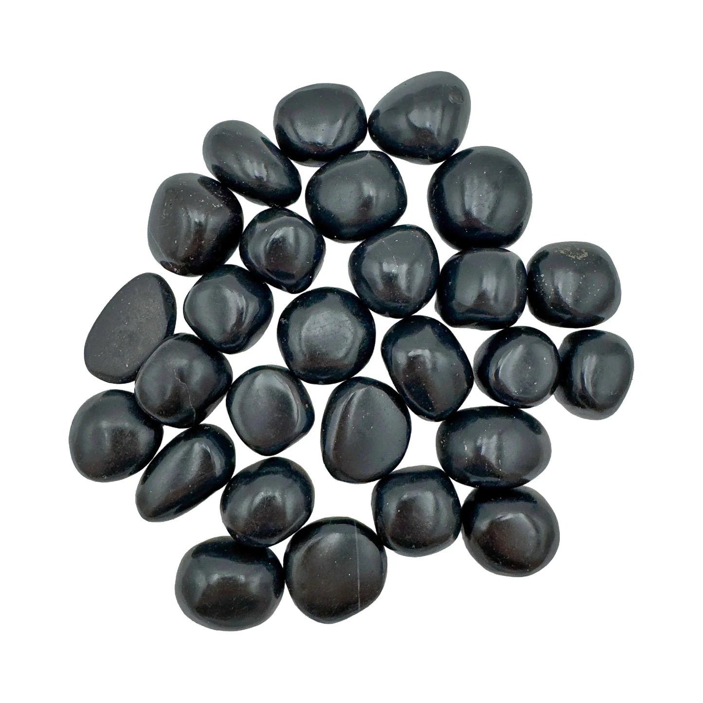 Polished Black Onyx Palm Stones for Confidence, Focus & Grounding — black smooth polished, AA grade from Peru