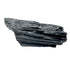 Black Tourmaline Raw Crystals, AA Grade, Brazil: one long striated black crystal on a white background