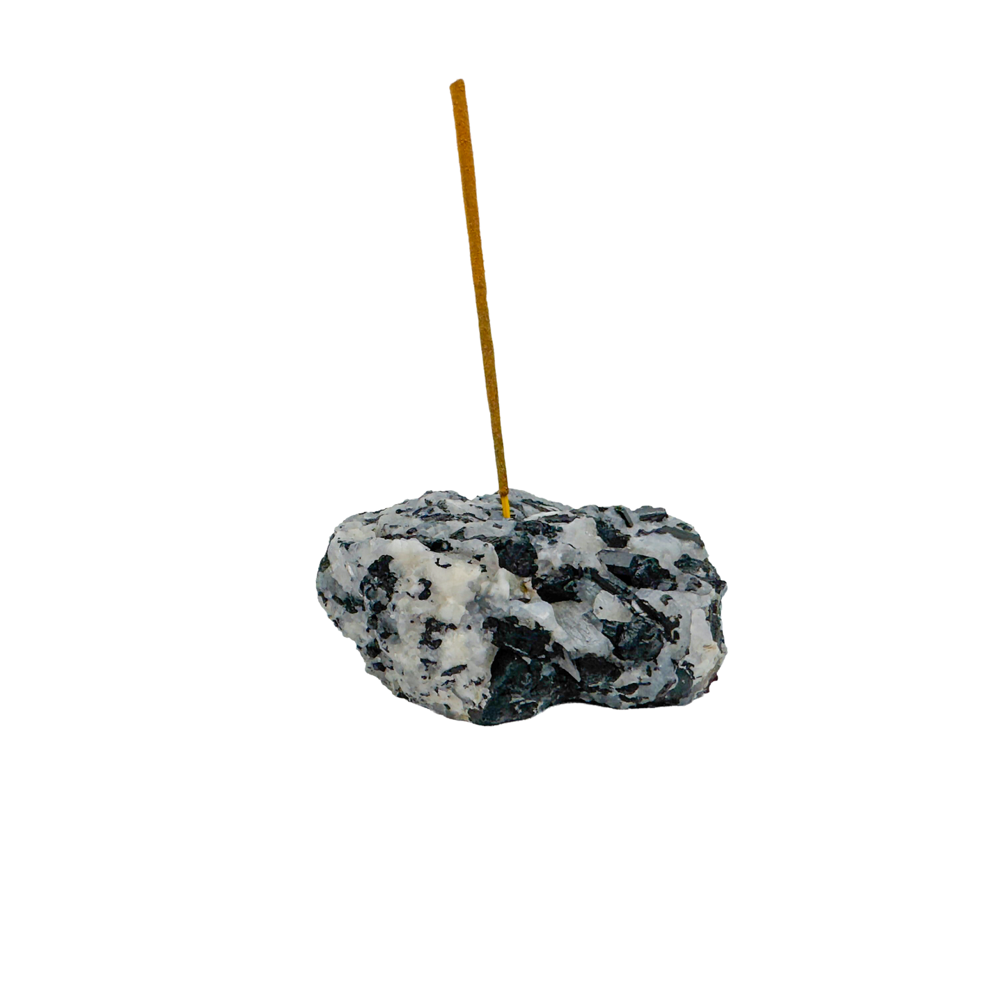 Polished Black Tourmaline in Quartz incense holder from Brazil, alternate view