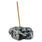 Polished Black Tourmaline in Quartz incense holder from Brazil, alternate view
