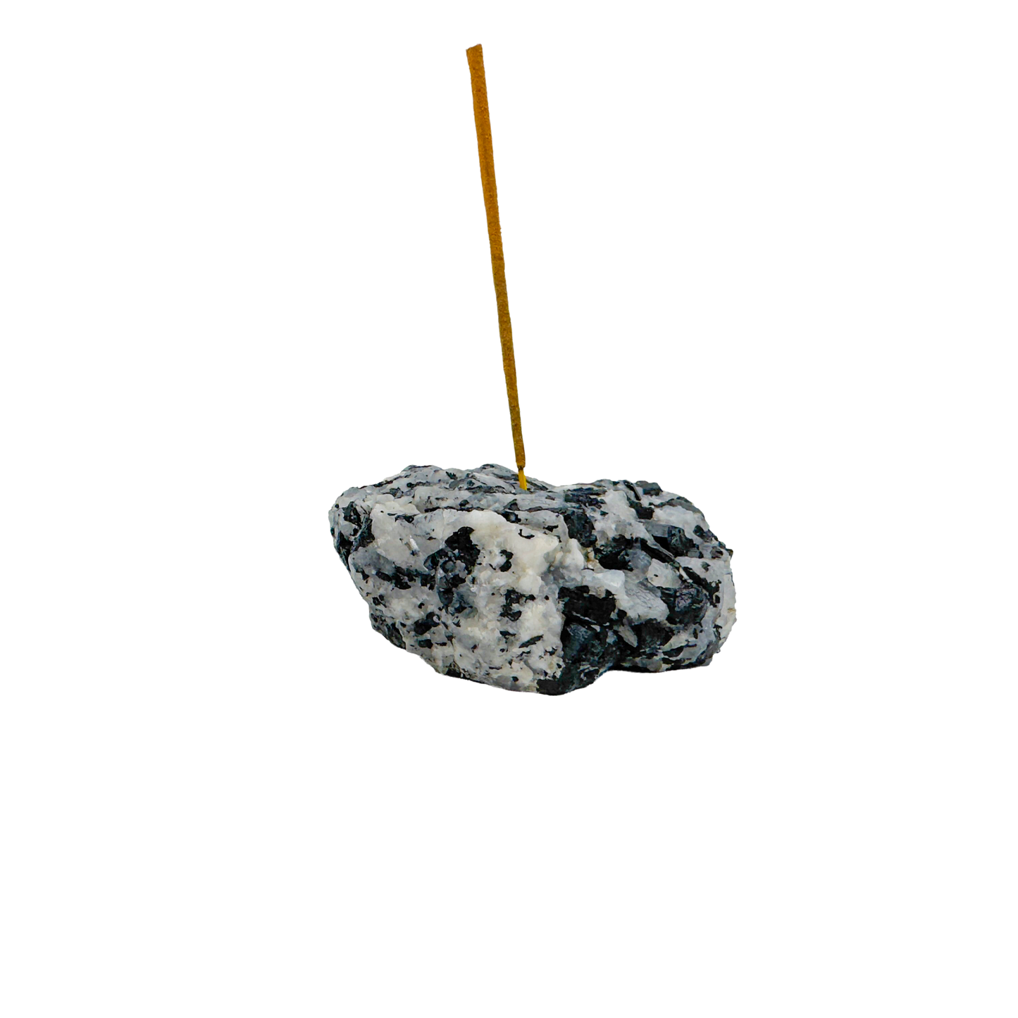 Polished Black Tourmaline in Quartz incense holder from Brazil, alternate view