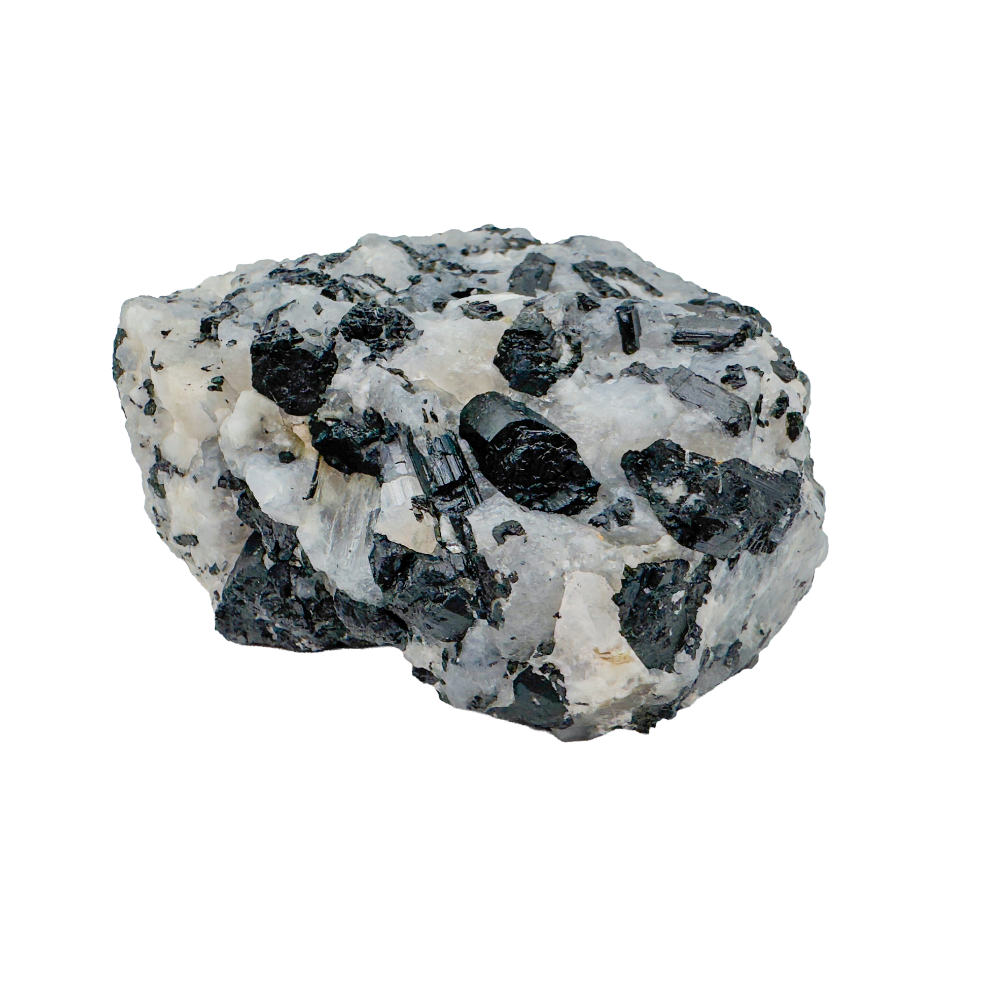 Polished Black Tourmaline in Quartz incense holder from Brazil, alternate view