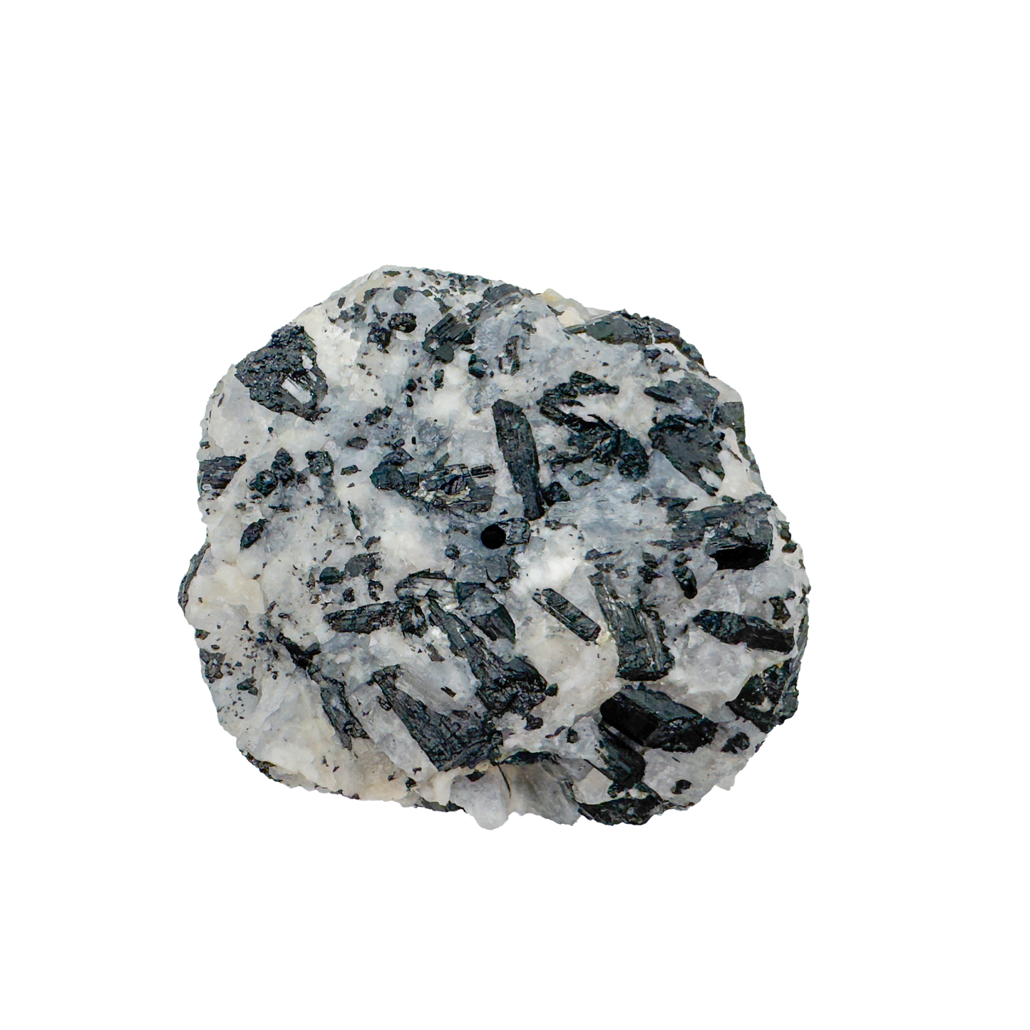 Polished Black Tourmaline in Quartz incense holder from Brazil, alternate view